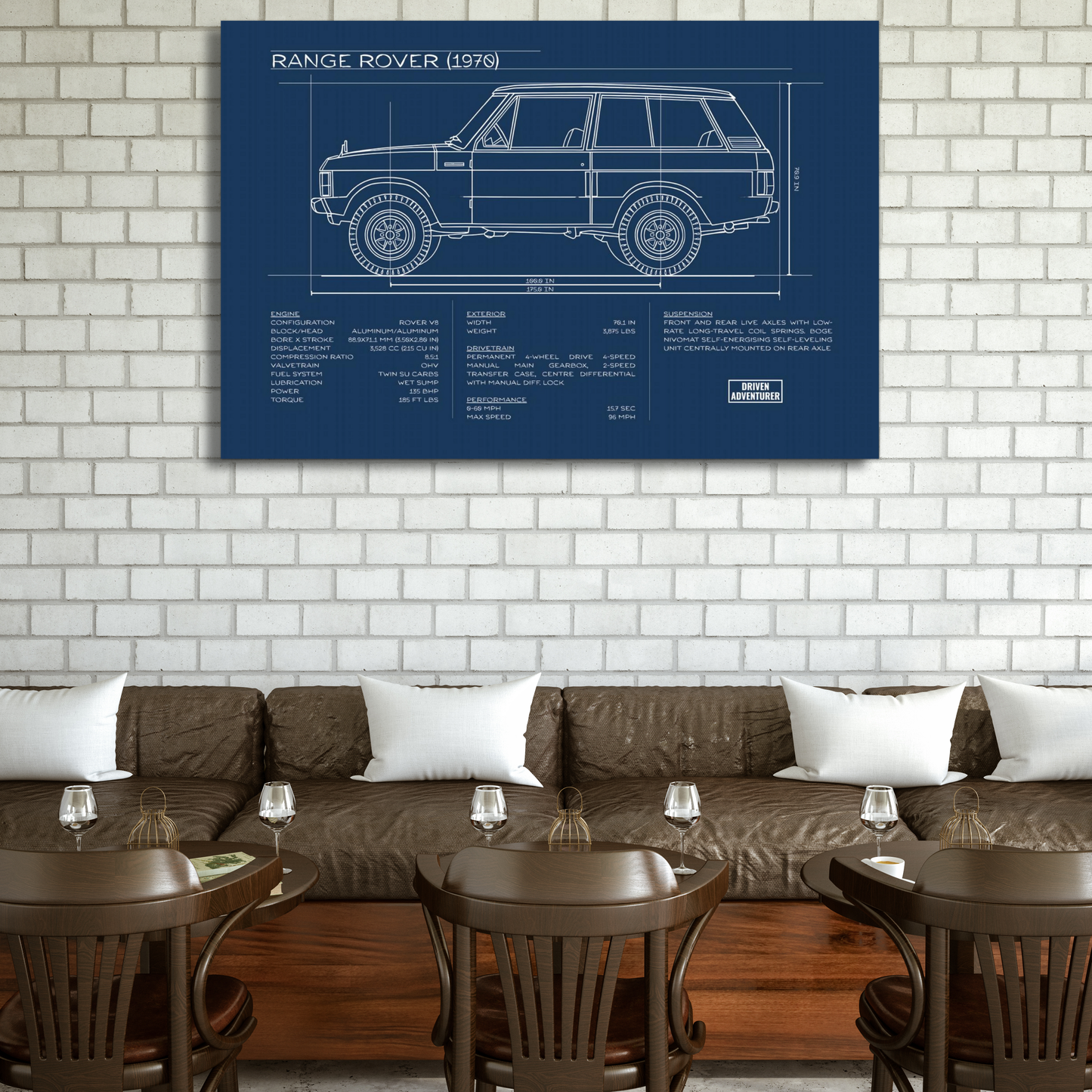 Range Rover Spec Sheet | Blueprint Edition Aluminum Print