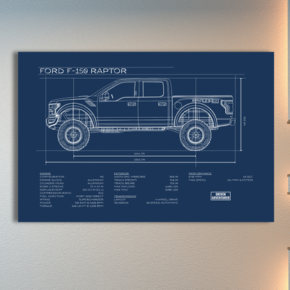 Ford F-150 Raptor Spec Sheet | Blueprint Edition Aluminum Print