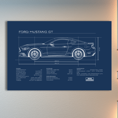 Ford Mustang GT Spec Sheet | Blueprint Edition Aluminum Print