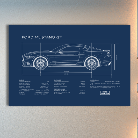 Ford Mustang GT Spec Sheet | Blueprint Edition Aluminum Print