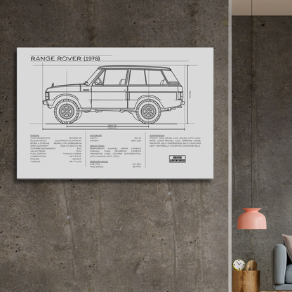 Range Rover Spec Sheet | Monochrome Edition Aluminum Print