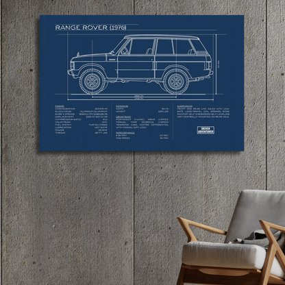 Range Rover Spec Sheet | Blueprint Edition Aluminum Print