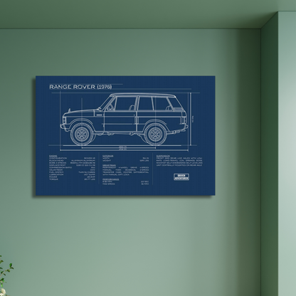 Range Rover Spec Sheet | Blueprint Edition Aluminum Print